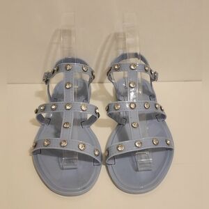 Olivia Miller Girl's Rhinestone Strappy Sandals Blue Size‎ 4 Youth
